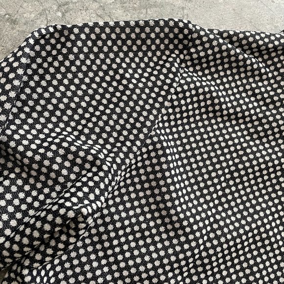 Vintage 60s 70s Bradley Black White Polka Dot Retro Button Up Shirt Medium - Picture 8 of 9